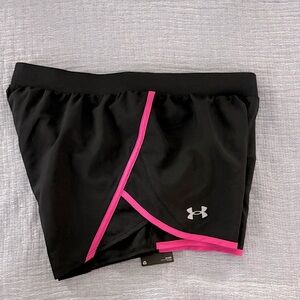 Under Armour Women's Athletic Shorts in Black and Pink
